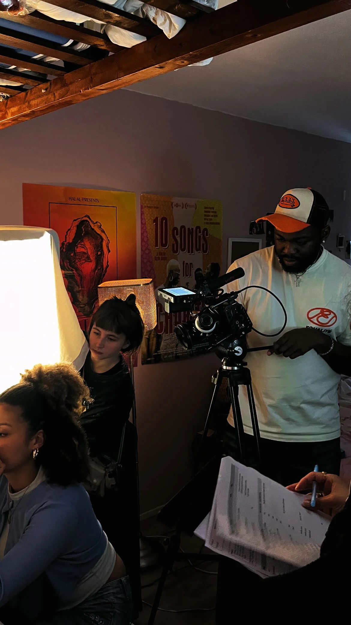 Kevin working behind the camera on set.